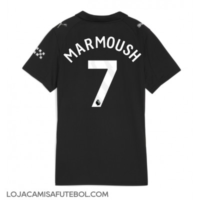 Camisa de Futebol Manchester City Omar Marmoush #7 Equipamento Secundário Mulheres 2025-26 Manga Curta Camisa de Futebol Manchester City Omar Marmoush #7 Equipamento Secundário Mulheres 2025-26 Manga Curta
